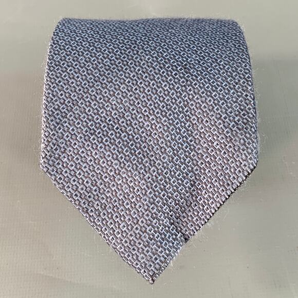 GUCCI One Size Blue Grey Checkered Silk Tie - Picture 1 of 6